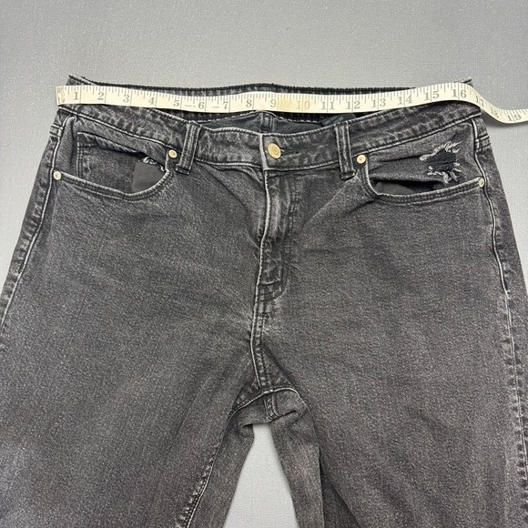 Eunina Jeans Women's 15/32 Juniors Black Denim Distressed Stretch Skinny Casual - Picture 9 of 15